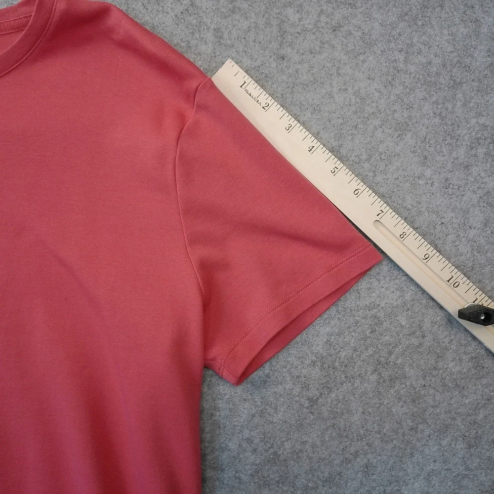Banana Republic Dress Crew Mens Medium Pink Red Short Sleeve 100% Cotton T-Shirt